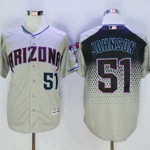 Arizona Diamondbacks #51 Randy Johnson Gray/Capri New Cool Base Stitched MLB Jersey