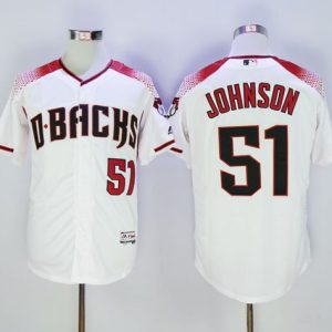 Arizona Diamondbacks #51 Randy Johnson White/Brick New Cool Base Stitched MLB Jersey