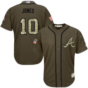 Atlanta Braves #10 Chipper Jones Green Salute to Service Stitched MLB Jersey