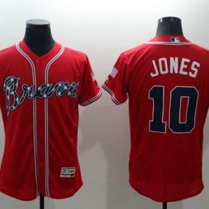 Atlanta Braves #10 Chipper Jones Red Flexbase Collection Stitched MLB Jersey