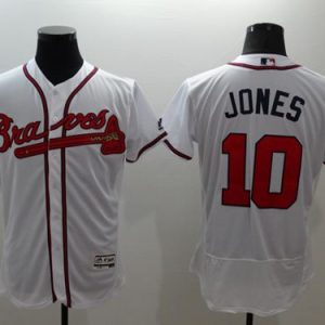 Atlanta Braves #10 Chipper Jones White Flexbase Collection Stitched MLB Jersey