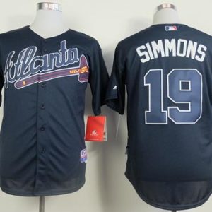 Atlanta Braves #19 Andrelton Simmons Blue Cool Base Stitched MLB Jersey