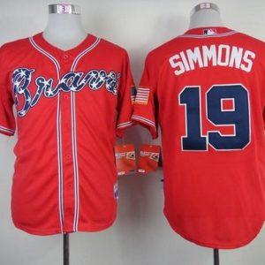 Atlanta Braves #19 Andrelton Simmons Red Cool Base Stitched MLB Jersey