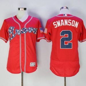 Atlanta Braves #2 Dansby Swanson Red Flexbase Collection Stitched MLB Jersey