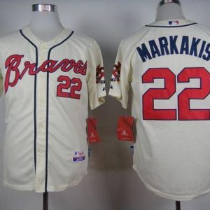 Atlanta Braves #22 Nick Markakis Cream Alternate Cool Base Stitched MLB Jersey