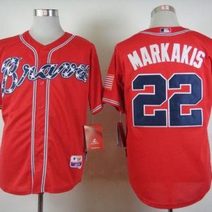 Atlanta Braves #22 Nick Markakis Red Cool Base Stitched MLB Jersey