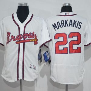 Atlanta Braves #22 Nick Markakis White Flexbase Collection Stitched MLB Jersey