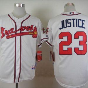 Atlanta Braves #23 David Justice White Cool Base Stitched MLB Jersey