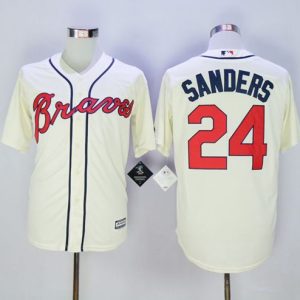 Atlanta Braves #24 Deion Sanders Cream New Cool Base Stitched MLB Jersey