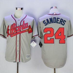 Atlanta Braves #24 Deion Sanders Grey New Cool Base Stitched MLB Jersey