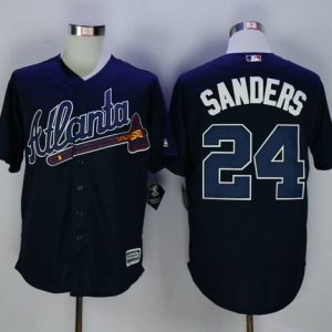 Atlanta Braves #24 Deion Sanders Navy Blue New Cool Base Stitched MLB Jersey