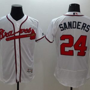 Atlanta Braves #24 Deion Sanders White Flexbase Collection Stitched MLB Jersey