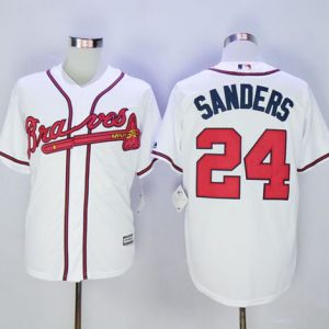 Atlanta Braves #24 Deion Sanders White New Cool Base Stitched MLB Jersey