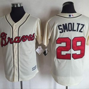 Atlanta Braves #29 John Smoltz Cream New Cool Base Stitched MLB Jersey