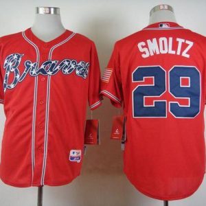 Atlanta Braves #29 John Smoltz Red Cool Base Stitched MLB Jersey