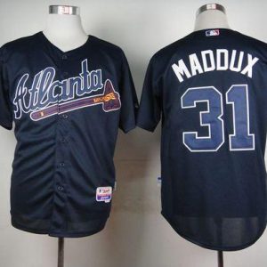 Atlanta Braves #31 Greg Maddux Blue Cool Base Stitched MLB Jersey