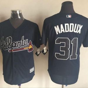 Atlanta Braves #31 Greg Maddux Blue New Cool Base Stitched MLB Jersey