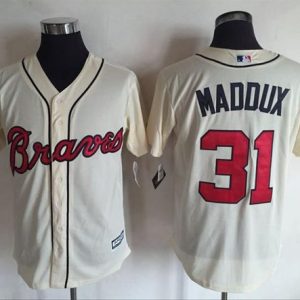 Atlanta Braves #31 Greg Maddux Cream New Cool Base Stitched MLB Jersey