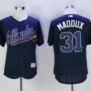 Atlanta Braves #31 Greg Maddux Navy Blue Flexbase Collection Stitched MLB Jersey