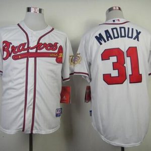 Atlanta Braves #31 Greg Maddux White Cool Base Stitched MLB Jersey