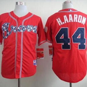 Atlanta Braves #44 Hank Aaron Red Cool Base Stitched MLB Jersey