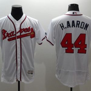 Atlanta Braves #44 Hank Aaron White Flexbase Collection Stitched MLB Jersey