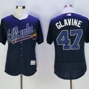 Atlanta Braves #47 Tom Glavine Navy Blue Flexbase Collection Stitched MLB Jersey