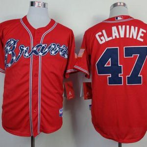 Atlanta Braves #47 Tom Glavine Red Cool Base Stitched MLB Jersey