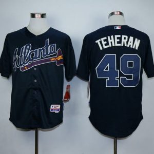 Atlanta Braves #49 Julio Teheran Navy Blue Cool Base Stitched MLB Jersey