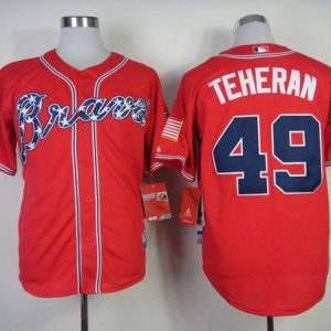 Atlanta Braves #49 Julio Teheran Red Cool Base Stitched MLB Jersey