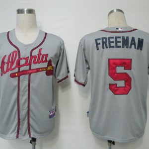 Atlanta Braves #5 Freddie Freeman Grey Cool Base Stitched MLB Jersey