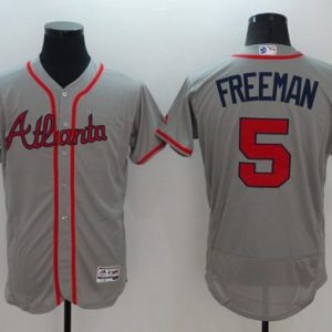 Atlanta Braves #5 Freddie Freeman Grey Fashion Stars & Stripes Flexbase Stitched MLB Jersey