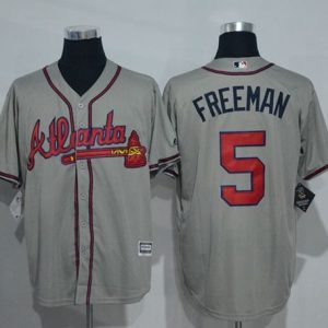 Atlanta Braves #5 Freddie Freeman Grey New Cool Base Stitched MLB Jersey