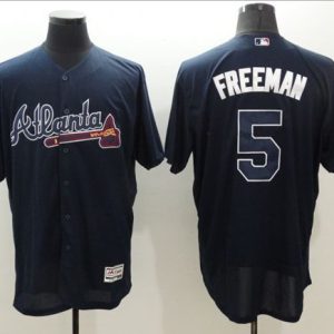 Atlanta Braves #5 Freddie Freeman Navy Blue Flexbase Collection Stitched MLB Jersey