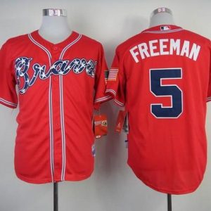 Atlanta Braves #5 Freddie Freeman Red Cool Base Stitched MLB Jersey