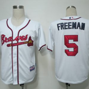 Atlanta Braves #5 Freddie Freeman White Cool Base Stitched MLB Jersey