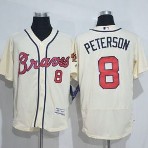 Atlanta Braves #8 Jace Peterson Cream Flexbase Collection Stitched MLB Jersey