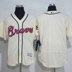 Atlanta Braves Blank Cream Flexbase Collection Stitched MLB Jersey