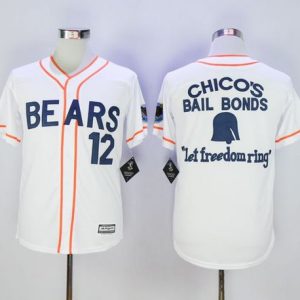 Bad News Bears Button Down #12 Tanner Boyle White Movie Stitched Baseball Jersey