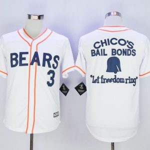 Bad News Bears Button Down #3 Kelly Leak White Movie Stitched Baseball Jersey