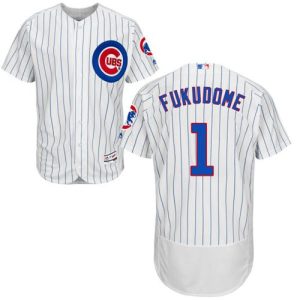 Chicago Cubs #1 Kosuke Fukudome White(Blue Strip) Flexbase Collection Stitched MLB Jersey