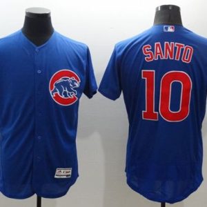 Chicago Cubs #10 Ron Santo Blue Flexbase Collection Stitched MLB Jersey