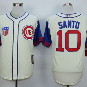 Chicago Cubs #10 Ron Santo Cream 1942 Turn Back The Clock Stitched MLB Jersey