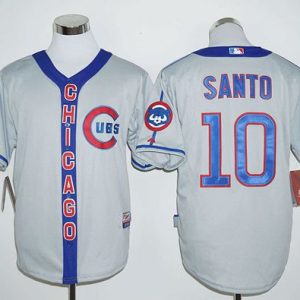 Chicago Cubs #10 Ron Santo Grey Cooperstown Stitched MLB Jersey