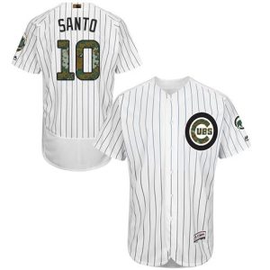 Chicago Cubs #10 Ron Santo White(Blue Strip) Flexbase Collection 2016 Memorial Day Stitched MLB Jersey