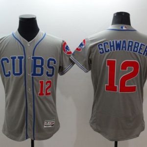 Chicago Cubs #12 Kyle Schwarber Grey Flexbase Collection Alternate Road Stitched MLB Jersey