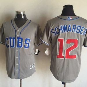 Chicago Cubs #12 Kyle Schwarber Grey New Cool Base Stitched MLB Jersey