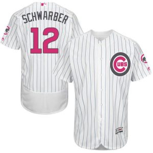 Chicago Cubs #12 Kyle Schwarber White(Blue Strip) Flexbase Collection 2016 Mother's Day Stitched MLB Jersey