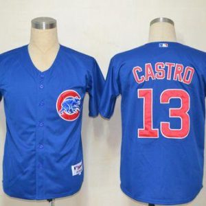 Chicago Cubs #13 Starlin Castro Blue Cool Base Stitched MLB Jersey