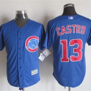 Chicago Cubs #13 Starlin Castro Blue New Cool Base Stitched MLB Jersey